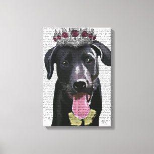 Toile Labrador Noir Avec Tiara