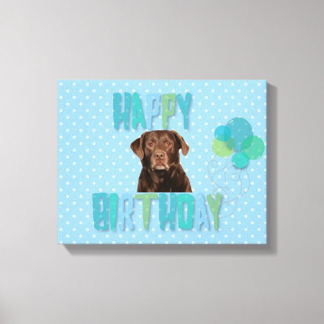 Toile Labrador Retriever Dog Joyeux anniversaire (Recto)