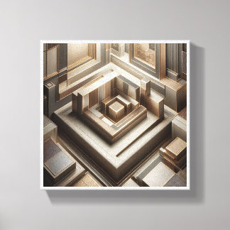 Toile Labyrinthe géométrique 3D de luxe - Arche moderne