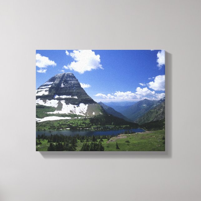 Toile Lac caché, prairies alpines, strates rocheuses et  (Recto)