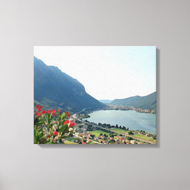 Toile Lac de Lugano - peinture (Recto)