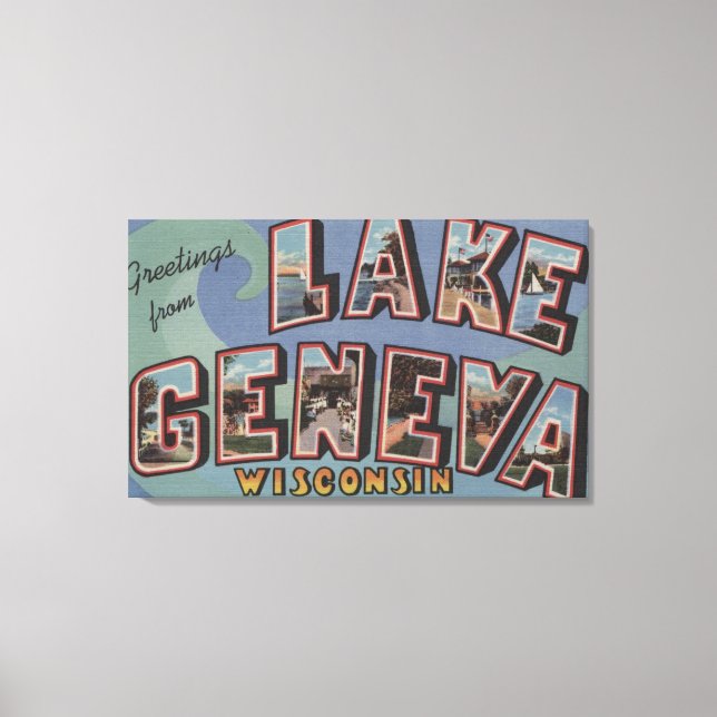 Toile Lac Léman, Wisconsin - Scènes de grandes lettres (Recto)