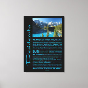 Toile Lac moraine de poème de desiderata