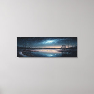 Toile Lac Night Starry Sky Paysage