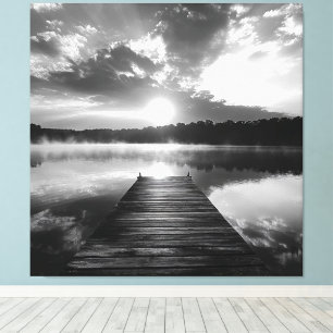 Toile Lac noir et blanc des Ozarks Photographie