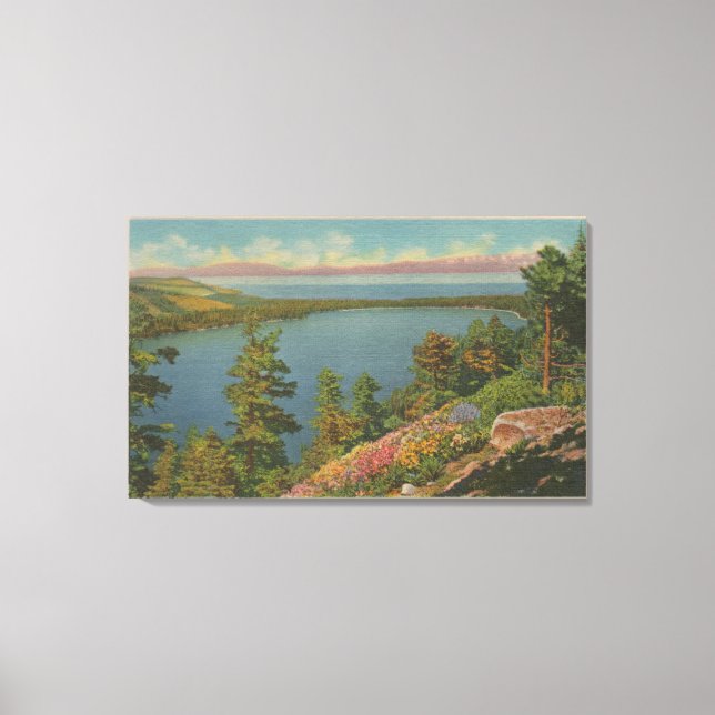 Toile Lac Tahoe, CA - Lac Leaf et lac Tahoe (Recto)