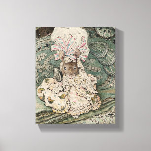 Toile Lady Mouse dans un bonnet de nuit (par Beatrix Pot