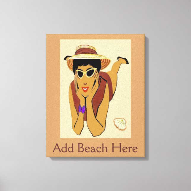 Toile Lady On Beach, Ajouter un texte (Recto)