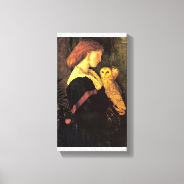 Toile Lady screech Owl peinture antique (Recto)