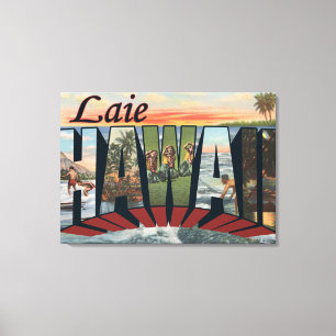 Toile Laie, lettre ScenesLaie, HI de HawaiiLarge