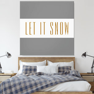 Toile LAISSEZ TOMBER LA NEIGE Amusant Rayures Gris Moder