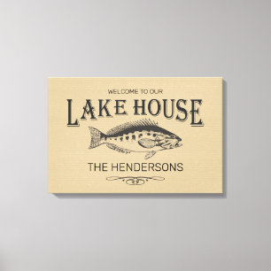 Toile Lake House Nom de famille Fish