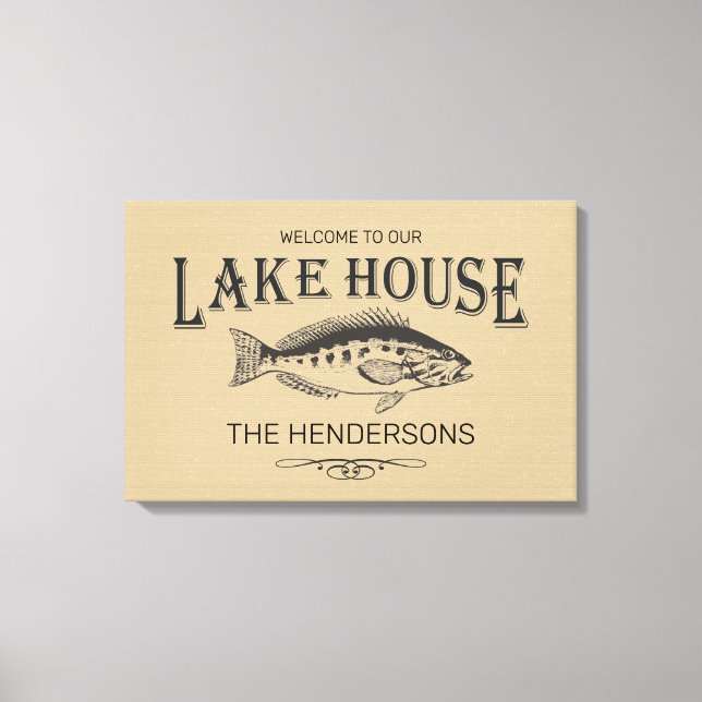 Toile Lake House Nom de famille Fish (Recto)