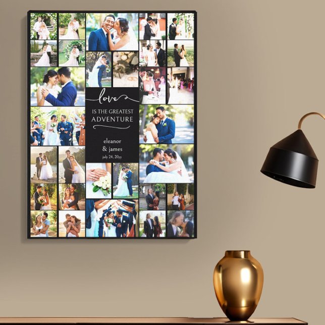 Toile L'amour est la plus grande aventure Mariage Photo  (Love is the greatest adventure wedding photo canvas by Darling & May)
