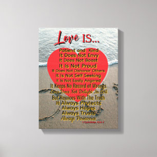 Toile L'amour est patient - 1 Corinthiens 13 Mariage
