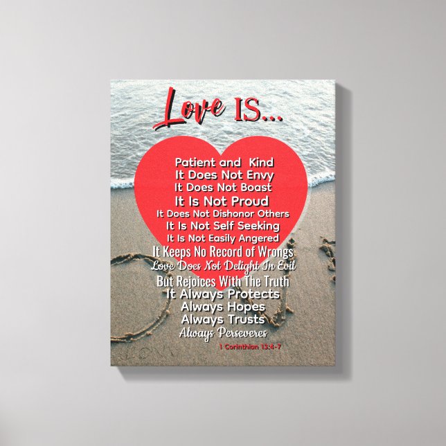 Toile L'amour est patient - 1 Corinthiens 13 Mariage (Recto)