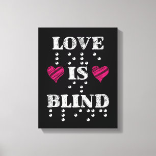 Toile L'amour est un coeur braille aveugle