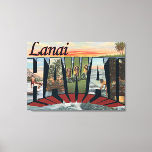 Toile Lanai, lettre ScenesLanai, HI de HawaiiLarge