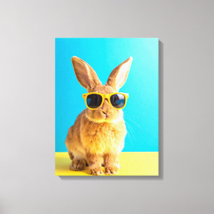 Toile lapin avec lunettes de soleil