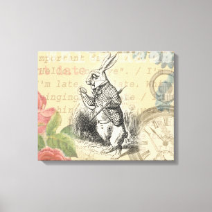 Toile Lapin Blanc Aventures d'Alice au Pays des Merveill