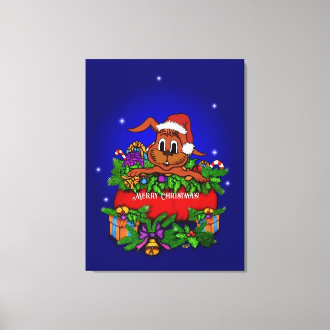 Toile Lapin de Noël (Recto)