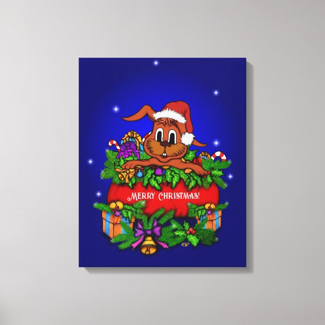 Toile Lapin de Noël (Recto)
