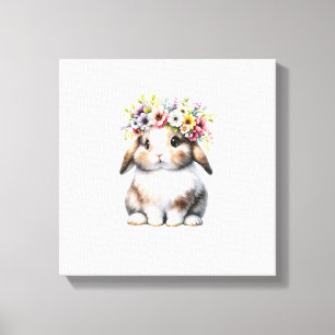 Toile Lapin de Pâques pour femmes filles - Fleur de Lapi