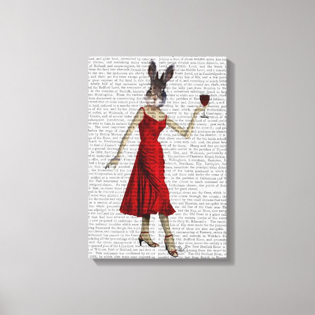 Toile Lapin en robe rouge (Recto)