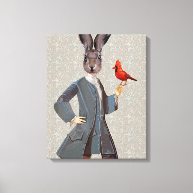 Toile Lapin Et Oiseau (Recto)