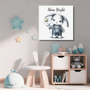Toile Lapin Garçon Fantaisiste Motivationnel