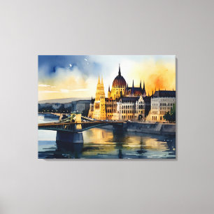 Toile L'aquarelle de Budapest