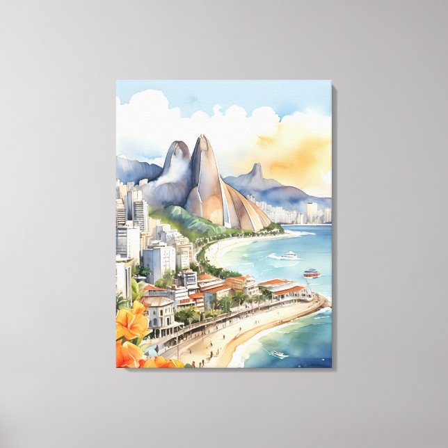 Toile L'aquarelle de Rio de Janeiro (Recto)