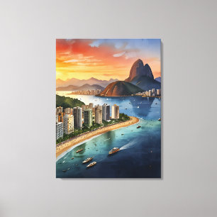 Toile L'aquarelle de Rio de Janeiro