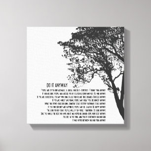 Toile L'arbre noir et blanc le font de toute façon