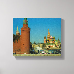 Toile L'architecture russe du Carré rouge de Moscou Basi