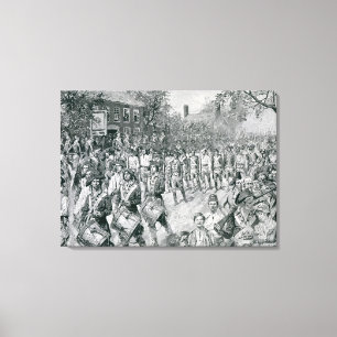 Toile L'armée continentale marchant en bas du vieux