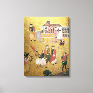 Toile L'arrivée des Portugais au Japon
