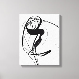 Toile L'art Abstrait minimaliste noir et blanc