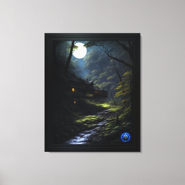 Toile L'art conceptuel de Dwellers Forêts AI par Xzendor (Recto)
