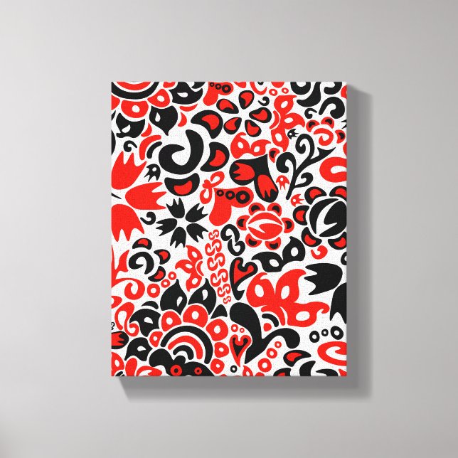 Toile L'art populaire ukrainien motif floral abstact (Recto)