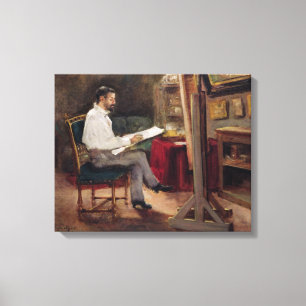 Toile L'artiste Morot dans son studio, c.1874