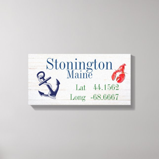 Toile Latitude et longitude de votre ville (Recto)