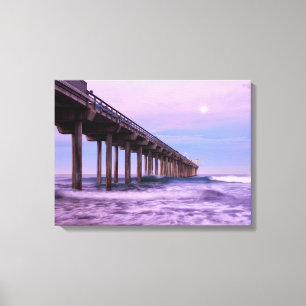 Toile L'aube violette au-dessus de la jetée, Californie