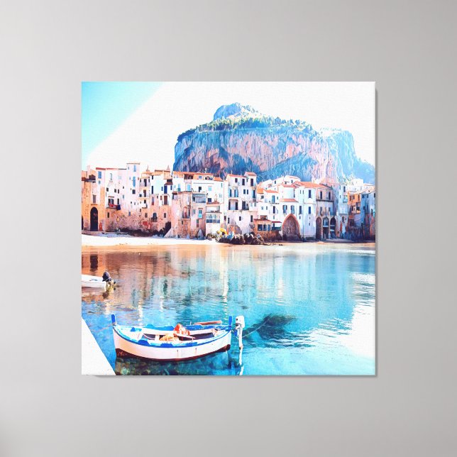 Toile ldp CEFALÙ - Sicile - plage - panorama (Recto)