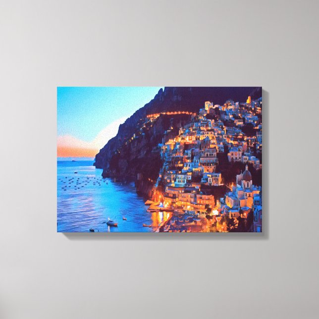 Toile ldp POSITANO Côte Amalfi - coucher de soleil pris  (Recto)