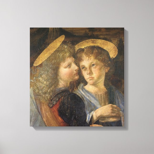 Toile Le baptême de Léonard de Vinci des anges du Christ (Recto)