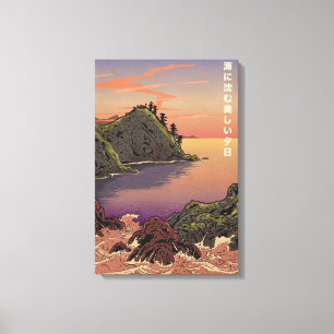 Toile le beau coucher de soleil sur l'océan