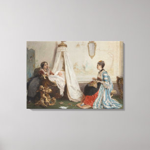 Toile Le bébé dort (par Gerolamo Induno)