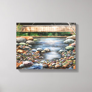 Toile Le Brook beau jour clair cours d'eau rochers