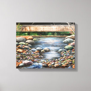 Toile Le Brook beau jour clair cours d'eau rochers